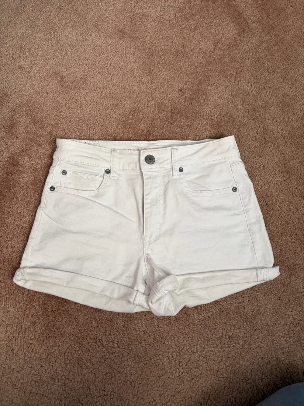 American Eagle Outfitters White Rolled-Hem Jean Shorts